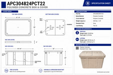 Qty.3 30x48x24 Polymer Concrete Tier 22 Rated Handhole Vault Open Bottom w/Lid