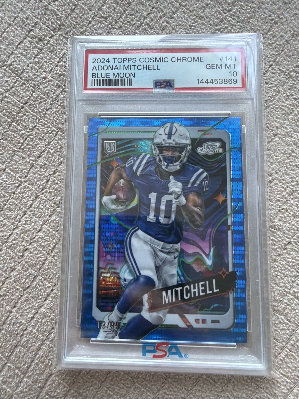 Adonai Mitchell Topps Cosmic Chrome #141 Blue Moon