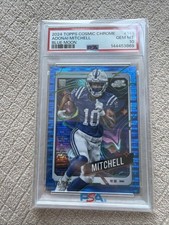 PSA 10 2024 Topps Chrome Cosmic #141 Adonai Mitchell Blue Moon Refractors 13/99