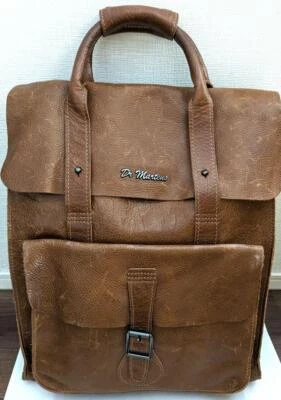 Dr. Martens homme sac à dos en cuir marron foncé vintage authentique - Photo 1/3