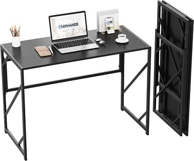 Elephance Folding Desk Writing Computer for Home 39.4 inch, Black 