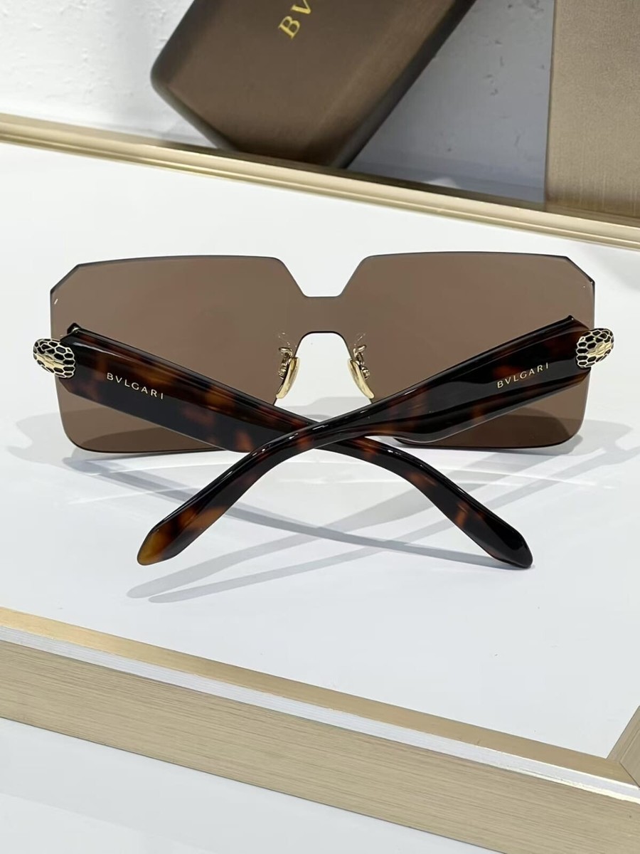 Bvlgari rimless sunglasses, solid, brown square, stylish | eBay