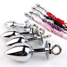 Metal Anal Plug Leash Bdsm Bondage Butt Plug Stimulator Stainless Steel