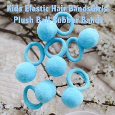 Kids Elastic Hair Bands Girls Plush Ball Scrunchie Rubber Band Hair Ties child