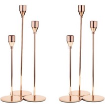 Candlestick Holders Set Of 6 Rose Gold