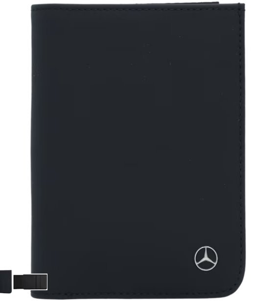 Original Mercedes-Benz Wallet, Upcycling Black Leather B66959653