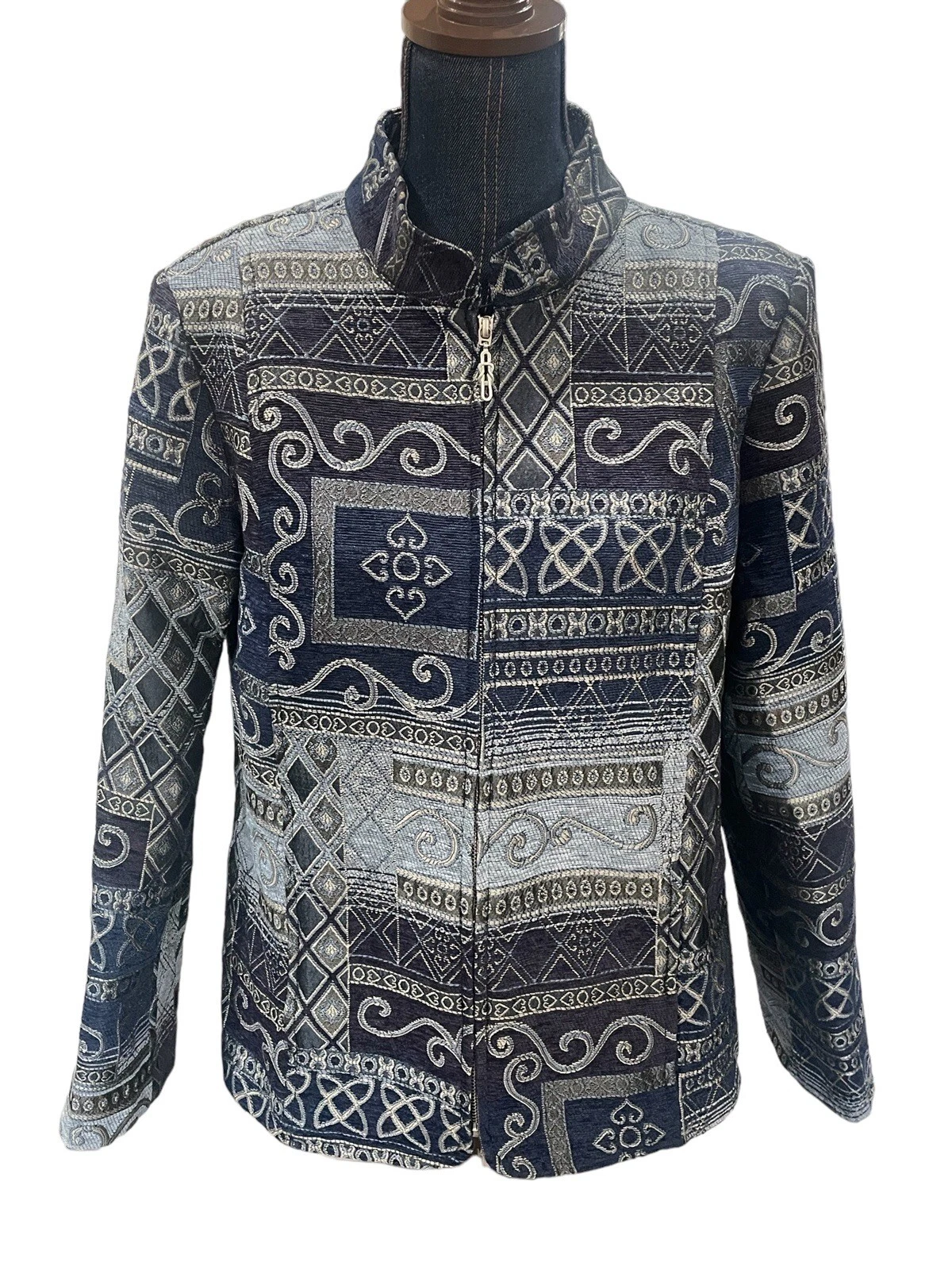 VETEMENTS Giacca patchwork tappezzeria blu Christopher And Banks. Taglia XL. Us intime ottimeioni