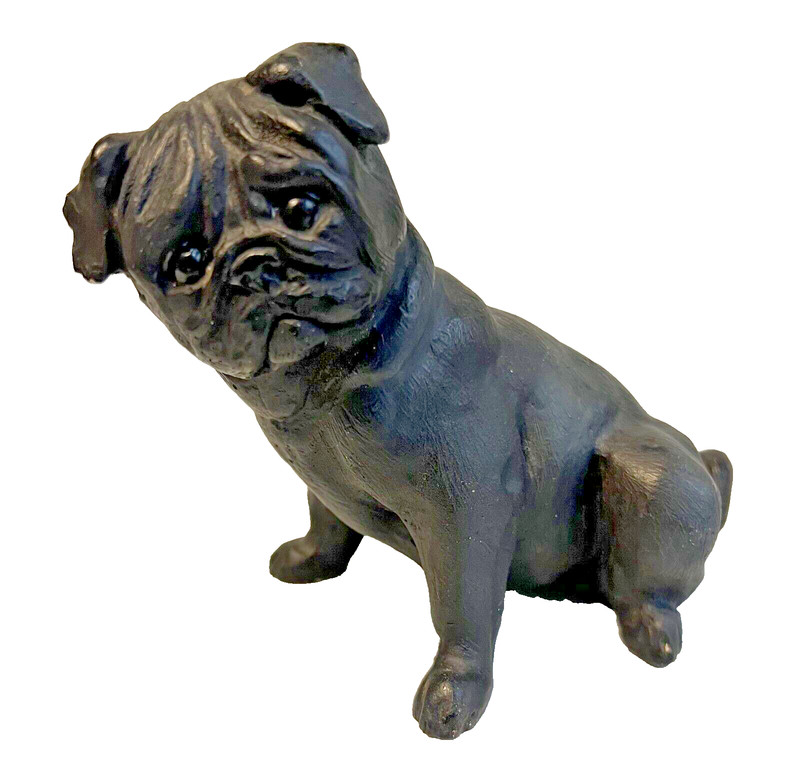 S Gallery Black Pug Puppy Dog Bookend Statue Heavy Resin Sculpture