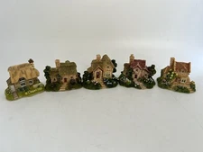 Vintage The Leonardo Collection 5 Minature Cottage Houses + Chapel Hill House