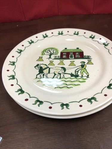 2 Circa 1950's POPPYTRAIL METLOX CA USA Homestead Provincial 10 " Dinner Plates - Picture 8 of 9
