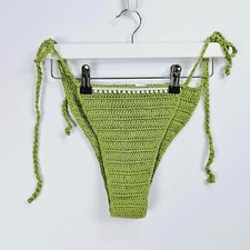 Shein Green Crochet Bikini Bottom Size Medium NEW