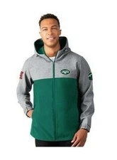 New Official NFL G-III New York Jets Mens Transitional 2-Tone Hooded Jacket