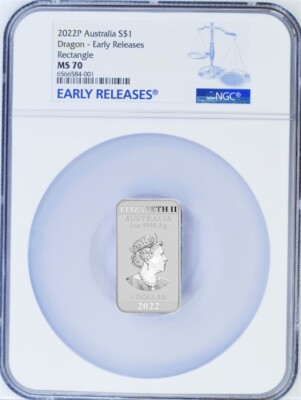 2022 effigy of Queen Elizabeth II on Bar COIN Dragon 1oz Silver $1