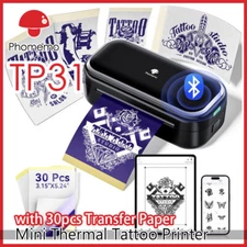 Phomemo TP31 Tattoo Stencil Printer Mini Tattoo Printer w/ 30pcs Transfer Paper