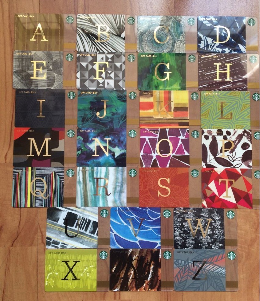 CS1772 2017 China Starbucks coffee 26 letters Gift cards