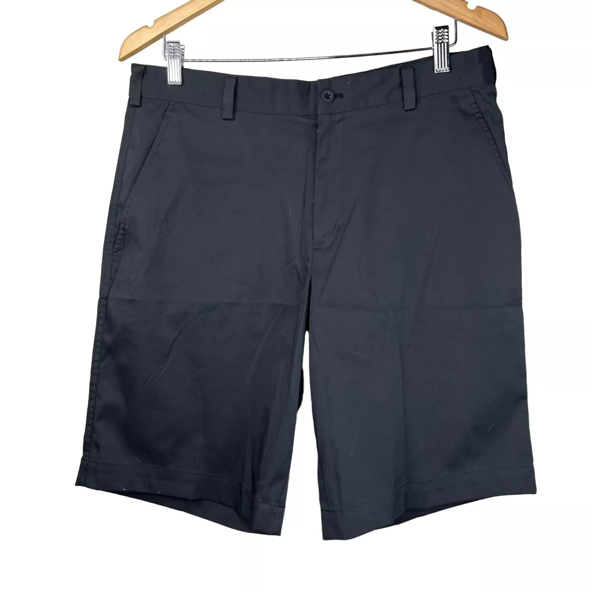 Nike Golf Dri Fit Chino Shorts Black Flat Front Stretch Athleisure Active Men 32