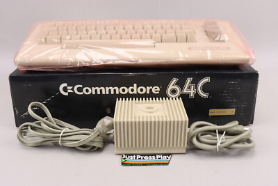 Commodore 64C Personal Computer PC w/Power Supply & Box Looks NOS but NO MANUALS