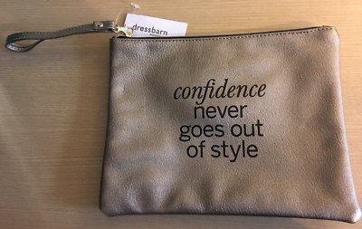 Brandneu mit Etikett Neu Gold Clutch Beutel Tasche ''Vertrauen geht nie aus der Mode'' - Dressbarn