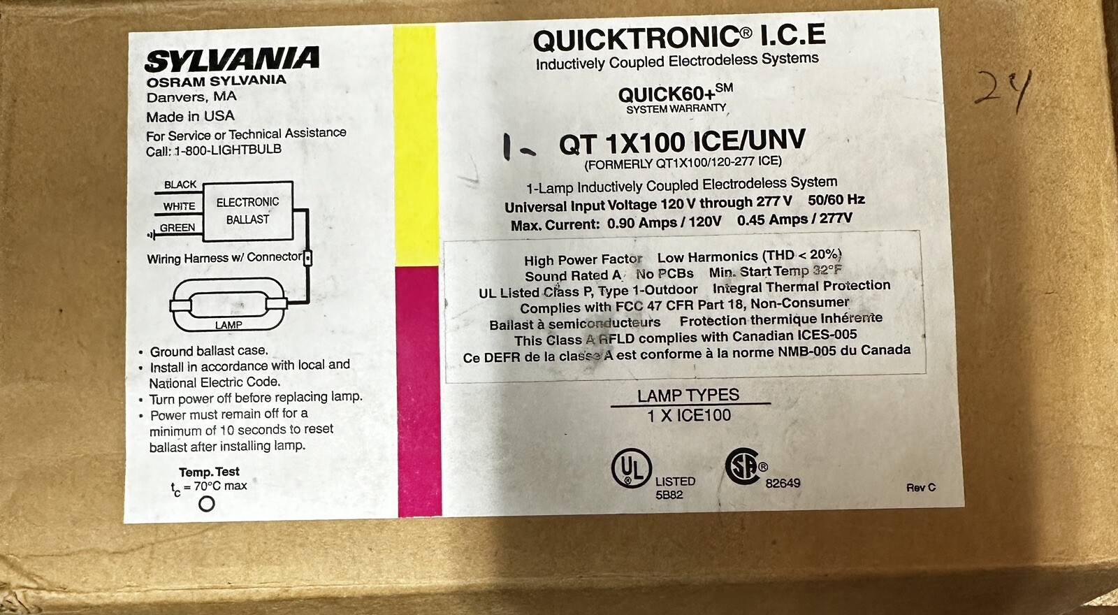 Sylvania Osram QT 1X100 ICE/UNV