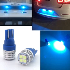 2x Bright Ice Blue 168 W5W LED Car License Plate Light Bulbs 194 2825 4-SMD-3030