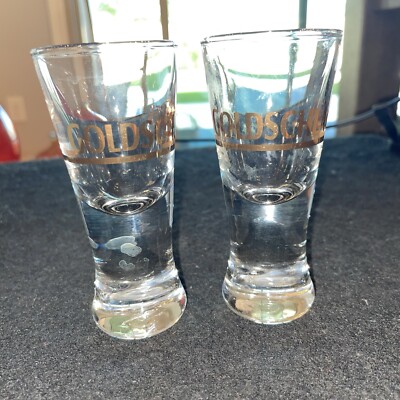 GOLDSCHLAGER Set Of 2 Shot Glass Man Cave Bar Pub