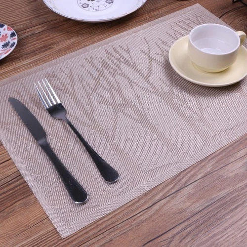 4pcs/lot Placemat Upscale Christmas Tree Pvc Placemats Table Mat Drink Coasters - Bild 2 von 4