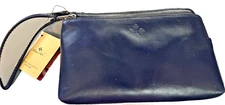 Patricia Nash Leather VARONE Dual Compartment Wristlet-Oceano 1 NWT READ