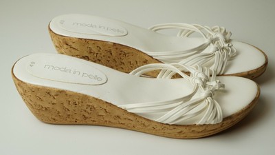moda in pelle white sandals