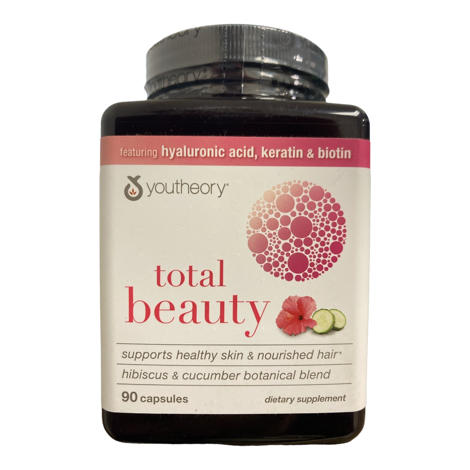 Youtheory Total Beauty Гиалуроновая кислота, кератин и биотин, капсулы по 90 карат