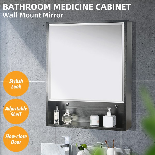 Light Wood Double Mirror Door Bathroom Cabinet Wall Mountable Storage Unit For Sale Online Ebay ebay