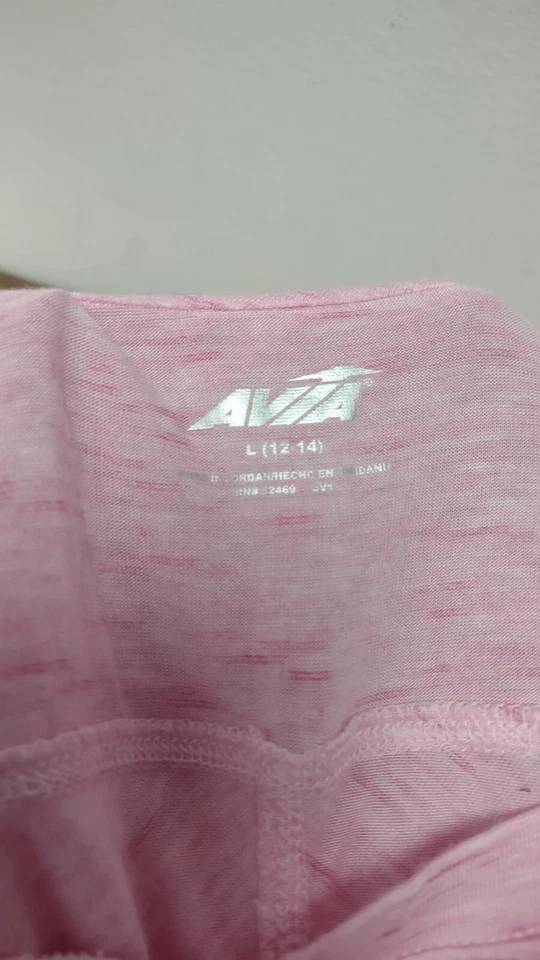 Camisa deportiva AVIA rosa manga corta dobladillo alto-bajo para mujer talla L (12-14) Foto 3 de 3