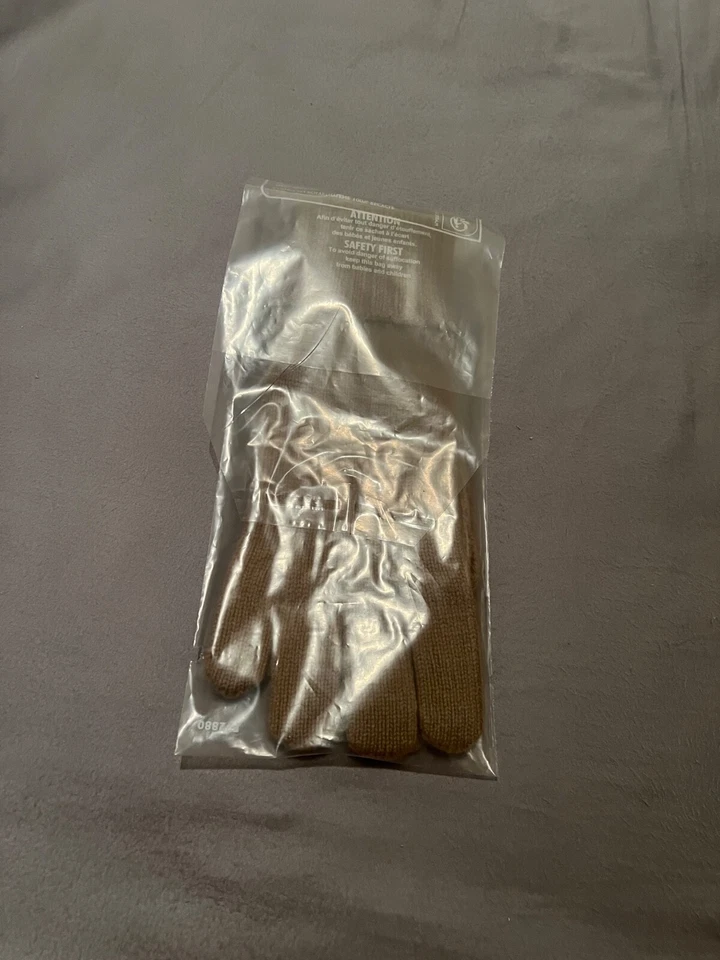 NUEVO CON ETIQUETAS LACOSTE Hombres Guantes Mitón Marrón 100% Lana Croc Logo RV045251SIX Tejido Talla M Foto 2 de 4