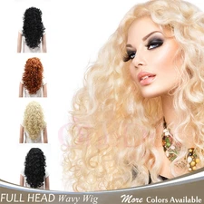 OneDor Long Hair Curly Wavy Full Head Halloween Wigs Cosplay Costume Party Wigs
