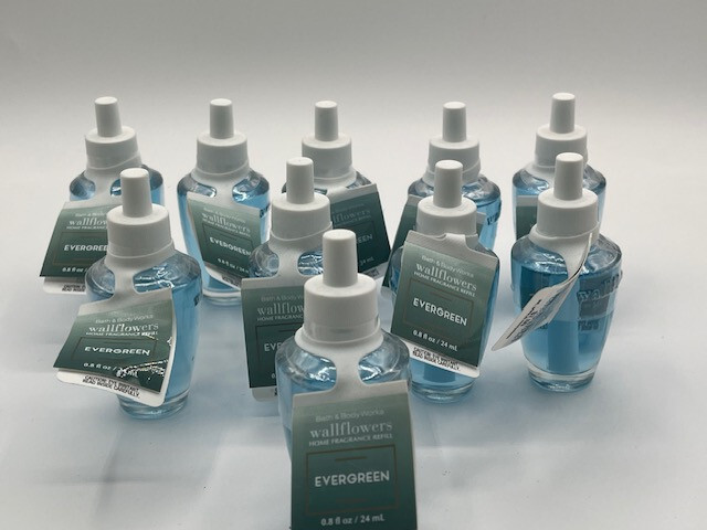 x10 Bath & Body Work Evergreen Wallflower Refill Bulbs Lot White Barn