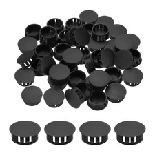 100Pcs 25mm Black Nylon Plastic Round Locking Hole Plugs Insert End Caps