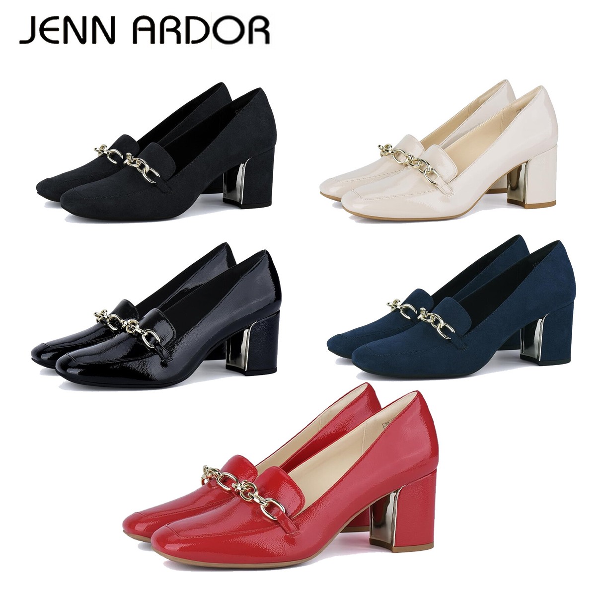 Fashion Women Block Heels Pumps Square Toe Business Office Work