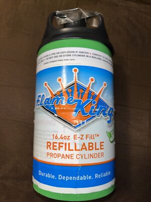 Flame King YSN164 1.4 lb Refillable Propane Cylinder - Green