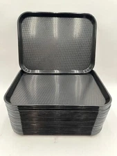 Lot Of 25 Vintage Cambro Fast Food Trays - 1014FF - Black - 10 1/4” X 13 1/2