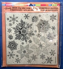 SNOWFLAKE by Stampendous Fran's 8"x 8" christmas winter snow snowing huge stamp