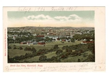 Postcard  Massachusetts Haverhill Birds Eye View 1906 Vintage MA