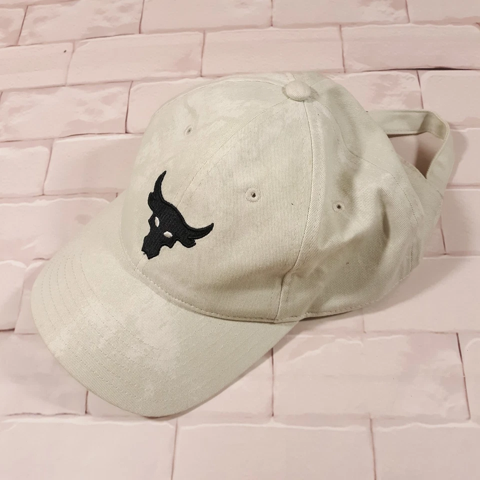 Under Armour UA The Rock Camo Hat Cap Strap Back Beige Free Fit Mens Adjustable - Image 3 of 4