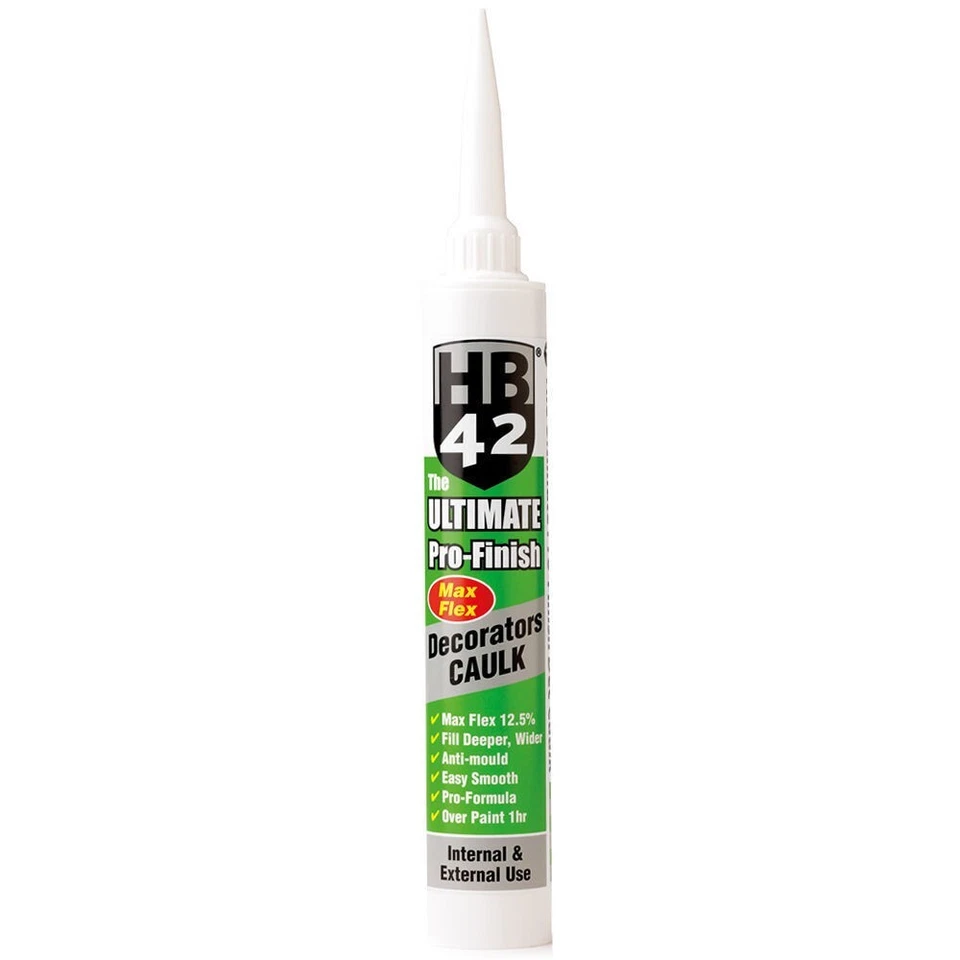 HB42 Ultimate Pro Finish Flexible Interior Exterior Decorators Caulk 380ml White