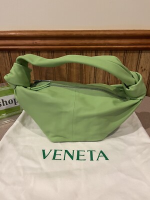 Bottega Veneta double knot mini top handle bag green pistachio