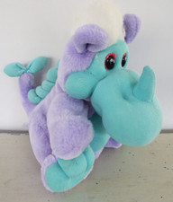 Dan Dee Vtg Purple Teal Green Sitting Dragon Plush Stuffed Animal