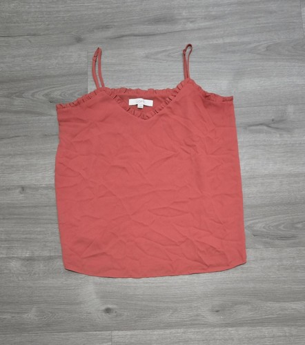 NWOT Ann Taylor LOFT: Polyester Spaghetti Strap Tank Top Red Size Medium