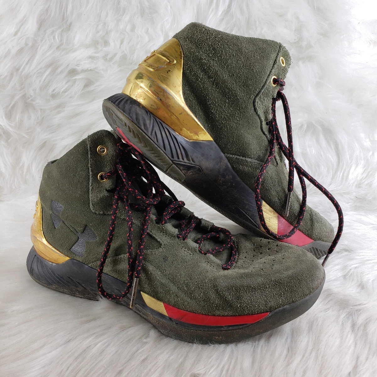 Under Armour Curry 1 Lux Suede Mid Downtown Green for sale | eBay