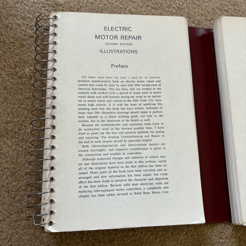 Electric Motor Repair Robert Rosenberg Second Edition Spiral Bound Book