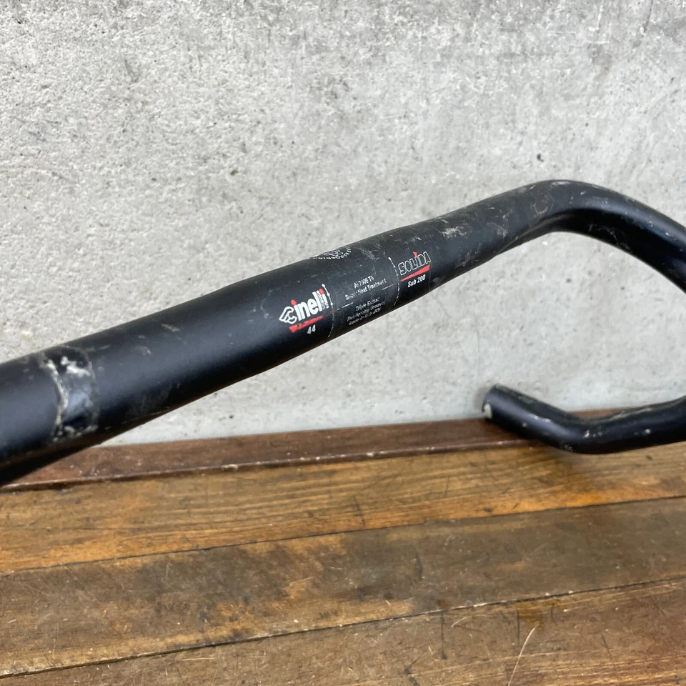 Manillar Vintage Cinelli Solida Sub 200 26 Ergo Aero 44 cm 440 Barra Drop Negro Foto 4 de 4