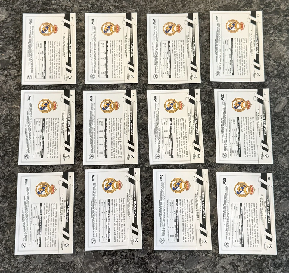 LOT (12) 2022-23 Topps Chrome UEFA Club Competitions EDUARDO CAMAVINGA #12 Cards - Image 2 of 2