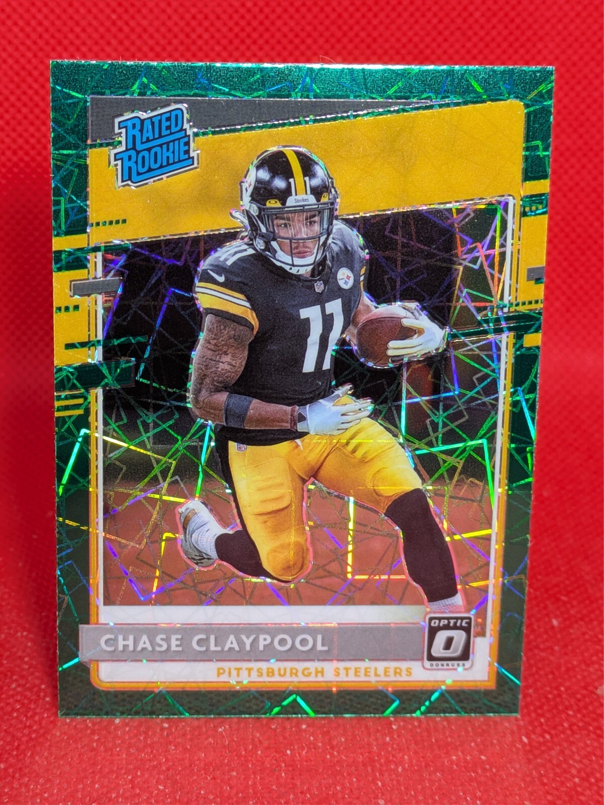 2020 Donruss Optic #177 Chase Claypool RC Rookie Green Velocity Prizm